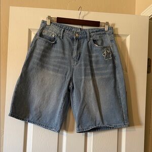 Blue Asphalt Star-Embellished Denim Shorts